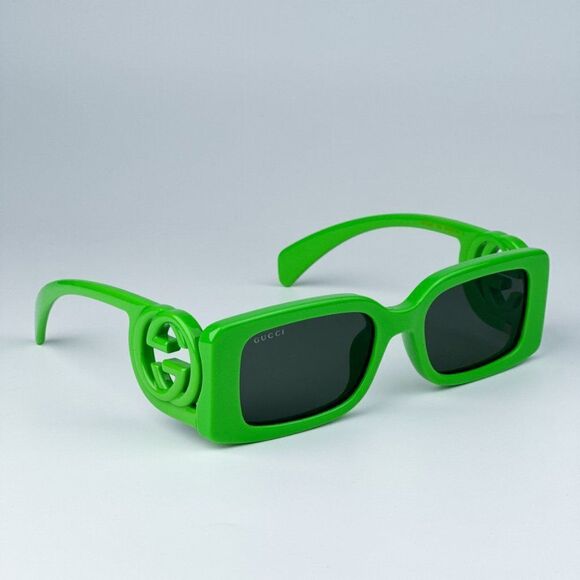 NEW Gucci GG1325S 009 Acid Green Grey Rectangle Unisex Sunglasses GG 1325s - Picture 6 of 11